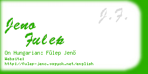 jeno fulep business card