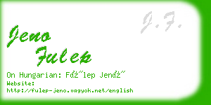 jeno fulep business card